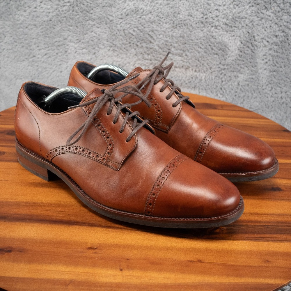 Cole Haan Grand.OS Shoes Mens Size 11 M Brown Leather Cap Toe Derby C26146